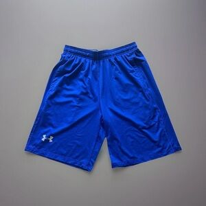 Under Armour HeatGear Mens Shorts Royal Blue Training Gym Loose Fit Mesh Pockets
